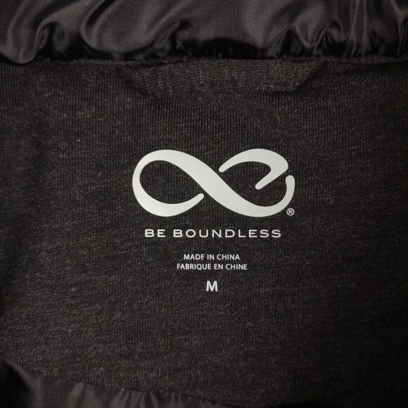 BE BOUNDLESS Women's M Full Zip Quilted Hiking Athletic Hoodie Jacket, Black - Picture 4 of 7